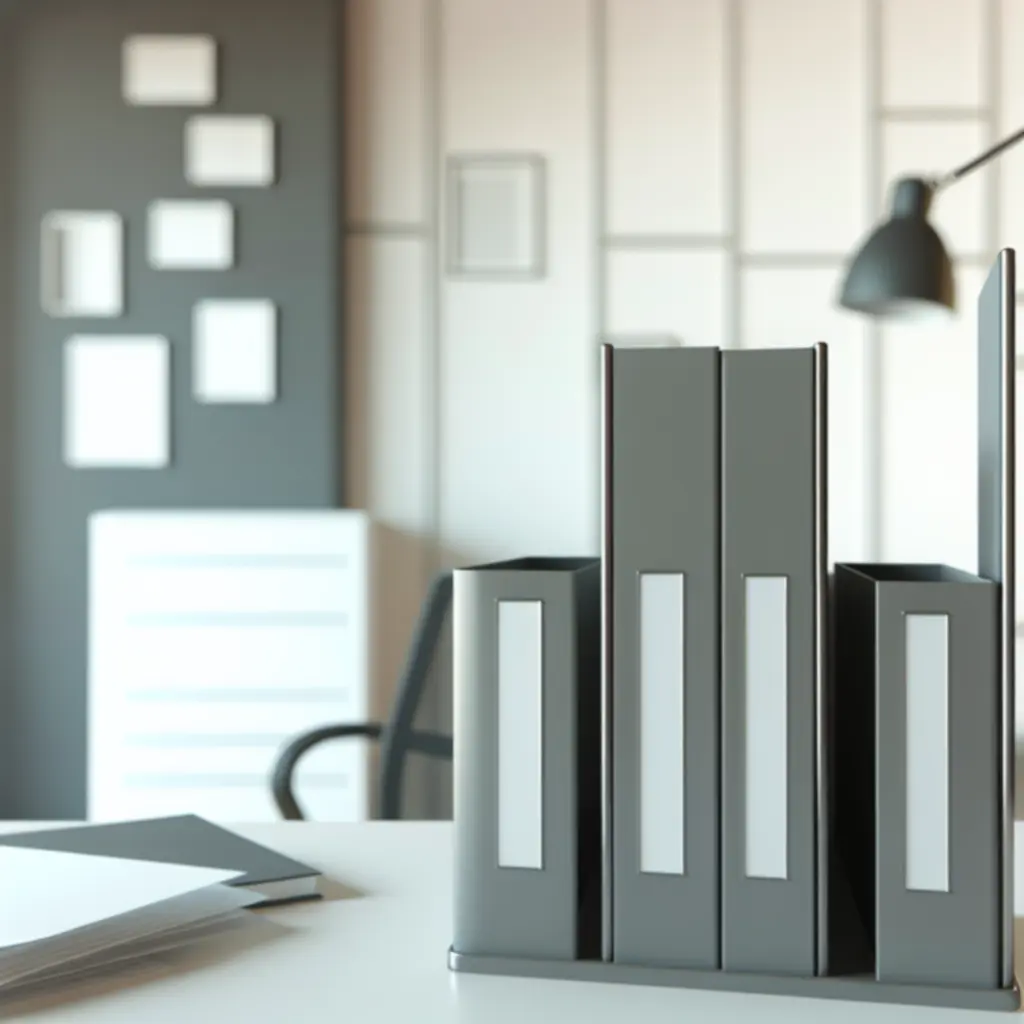 Metalowy organizer na dokumenty A4 w kolorze szarym