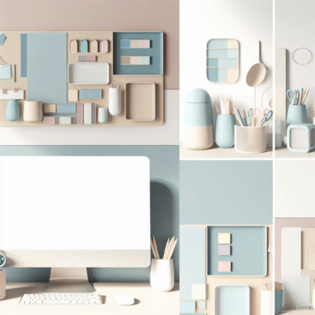 Minimalistyczne biurko z nowymi organizerami w pastelowych barwach
