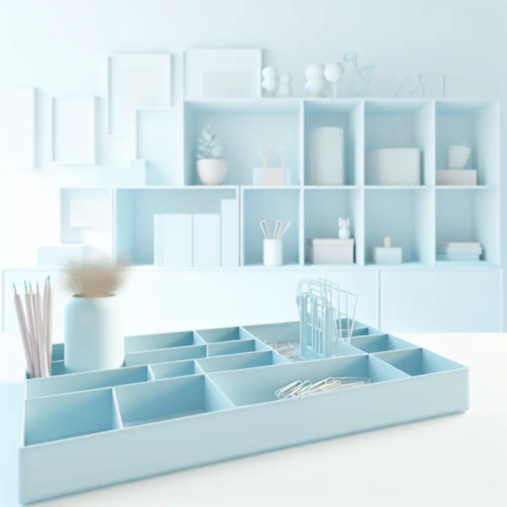 Organizer modułowy Linen Tray w pastelowym błękicie