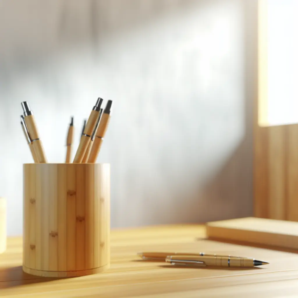 Bambusowy kubek na długopisy